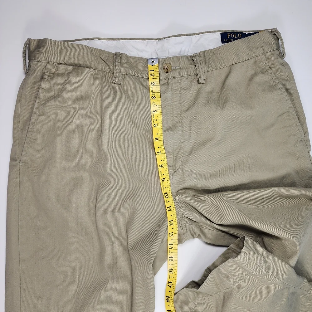 Polo Ralph Lauren Beige Cotton Flat Front Casual Pants Men's‎ Solid 36/34